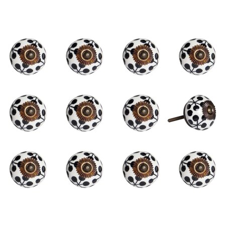 Decoracion K000031 Knob It - Black White & Copper, 12PK DE3098123